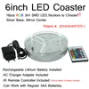 15 cm diameter Fjärrkontrollerade multikolorer RGB Mini LED -ljusbas för glasrökning Shisha Hookah Light D2.0