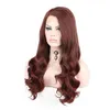 Marrom Com Vermelho Cheia Do Laço Perucas do corpo da Onda Do Cabelo Humano Perucas Destaques 9A grau Virgem Brasileiro Frente Lace Wigs