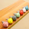 cute cartoon kids room furniture handle silver gary white red blue pink yellow ceramic drawer shoe cabinet bear knobs pull