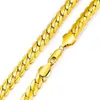 23.6 in Mens Necklace Chain 18k Yellow Gold Filled Bone Necklace Solid Jewelry 7mm Wide Mens Accessories