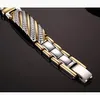 Vinterly Health Energy Magnet Bracelet Men Stainless Steel Bio Magnetic Bracelets Gold Color Jewelry For Men Women