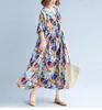 Large size maternity dress 2019 summer new short-sleeved fat MM cotton twist color long pregnant women big dress