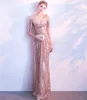 Rose Gold Lantejoulas Vestido de dama de honra 2019 Bling longo vestidos de festa nova empregada formal de vestidos de honra