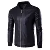 Vestes pour hommes Veste en cuir PU Coupe-vent imperméable Manteau masculin Zip-up Solide Collier Slim Cardigan Automne Hiver M-4XL