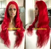 Rood Kant Pruik 100% Braziliaanse Virgin Menselijk Haar Golvend Full Lace Pruiken 30 Inches Body Wave Snelle Express Levering