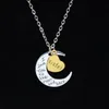 Gold Chain Necklace Heart Korean Jewelry Cheap I Love You to the moon and back Silver Necklace women men I love you moon concise Necklaces