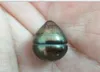 Gioielli di perle HUGE12X18.5 MM VERO TAHITIAN NERO SCURO PERLE ALLUNGATE UNDRILLED 3 pezzi / lottp