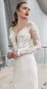 Riki Dalal 2022 Wedding Dresses Spring Long Sleeve Lace Applique Beaded Backless Sweep Train Wedding Dresses234C