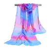 Dames Bandana Foulard Gradiënt Kleur Multicolor Chiffon Solid Scarf Summer Beach Sarongs Lange Sjaalwrap Hoofdband 8 Kleuren