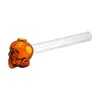 Colorful high Quality Pyrex skull Glass Oil Burner Pipe Thick color Glass for oil rigs glass water pipe Wholesale