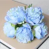 Artifical Peony Flower Bouquet 5in1 Refined Display High Quality Fake Flowers Wedding Room Home Decor Multi colors