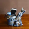 Старинные керамические кролик ваза для цветов домашнего декора ремесла украшения комнаты фарфоровые статуэтки животных кролик цветочный горшок ключи Хранения