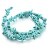 Environ 38 pièces/paquet de perles turquoises bleues et blanches, 1.3cm x 1.3cm, entretoise ample, petites perles de rocaille, DIY