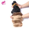 T 1B/27# Dark Root Honey Blonde Body Wave Ombre Human Hair Weave 3 Bundles 100g/Pcs Brazilian Virgin Hair Extensions 10-30 Inch