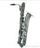 Märke Baritone saxofon Högkvalitativ Woodwind Musikinstrument Mässing Body Nickelpläterad yta med fodral för jazzmusik