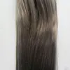 7A Micro Loop Braziliaanse extensions 100g / pack 10 "-24" zilvergrijze Remy Loop Micro Ring Haar Zijdeachtige Rechte 100% Menselijk Haarverlenging