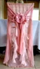 Pink 3D Floral Applique Chiffon Nueva llegada 2018 Cutsom Hecho Pin Vintage Silla Cubiertas de silla de boda clásicos Silla de silla