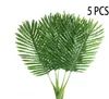 Lot de 5 feuilles de palmier 26 pouces fausses feuilles de plantes artificielles vertes palmier à une feuille pour la maison cuisine fête fournitures décorations de feuilles tropicales