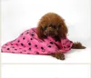 60x70 cm coperte per cani da compagnia per gatti Cute Floral Pet Sleep Warm Paw Print Dog Cat Puppy Fleece Morbida coperta Letti Mat