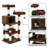 Kostenloser Versand Katze Baum Eigentumswohnung Multi-Level-Kitty Spielhaus Sisal Kratzbäume Tower Brown UPCT15Z Möbel und Kletterwerkzeuge