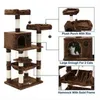 Spedizione gratuita Cat Tree Condo Multi-Level Kitty Play House Tiragraffi in sisal Tower Brown UPCT15Z Mobili e strumenti per l'arrampicata