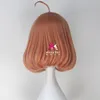 ケイカイの神田まり栗山巻きボーボー髪アニメのコスプレウィッグ赤ガラス