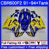 Corpo giallo di serie per HONDA CBR 600 F2 FS CBR600 F2 1991 1992 1993 1994 1MY.58 CBR600FS CBR 600F2 CBR600RR CBR600F2 91 92 93 94 Kit carenatura