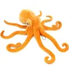 Riesiges, realistisches, ausgestopftes Meerestier, weiches Plüschtier, Oktopus, Orange, 33,5 Zoll oder 85 cm, 1 Stück