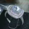 2016 Mode Ring Nieuwe Stijl Kussen Cut 4CT 5A Zirkoon steen 925 Sterling zilver engagement trouwring ring voor vrouwen SZ 5-10