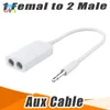 Jack 3.5 mm to Dual 3.5mm Cable male to Female Audio cables Splitter adapter cabo kabel Plug Stereo speaker earphone headphone