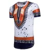 Men's African Traditiod Dashiki T-shirt Boho Hippie Kaftan Festive Tribal O-neck Ethnic Top Short Sleeve Irregular Men T-shirt