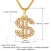 US Dollar Money Collana pendente in acciaio inossidabile 316l Catena color oro per donna Uomo strass Hip Hop Bling Accessorio per gioielli P1003