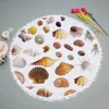 150 cm Microfiber Round Beach Handdoek Dikke Soft Super Absorberende Kwastje Handdoeken Zeester Shells Beach Bad Handdoeken Tapijtkamperen Kamperen Handdoeken