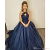 새로운 도착 해군 블루 공 가운 Quinceanera 드레스 공주 레이스 아플리케 드레스에 대 한 달콤한 15 년 Quinceanera Gown Vestidos de Quinceñera