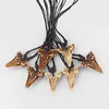 12 pezzi finto osso di yak marrone dente denti collana pendente cordone di cera nera collana regolabile gioielli8033013