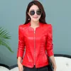 Mode Marke 2018 Frühling Herbst Frauen PU leder Jacke Mantel Schlank Schwarz Kurz Mantel Motorrad Bomber Weibliche Faux Leder Jacke