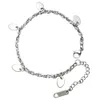 Stamp S925 Silver Tone Gift jewelry Women Lady girl Stainless Steel Bracelet anklets jewelry Adjustable 19cm-28cm B208