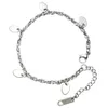 Selo S925 Tom de Prata Presente Jóias Mulheres Lady Girl Pulseira de Aço Inoxidável Anklets Jóias Ajustável 19cm-28cm B208