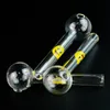 Wholesale 4 Inch Smile Logo Burner Pipes Pyrex Glass Oil Spoon Pipe Clear Color Smoking Accessories Hand Pipes DHL Ship SW15