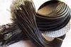 Catena di serpente in pelle nera con catena di corda 45cm Corda di corda con catena in metallo con chiusura a moschettone Componente di gioielli moda fai-da-te