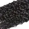 Бразильские человеческие волосы 4 пучка с застежкой 8А Бразильская волна воды с кружевной застежкой 4x4 Влажные и волнистые человеческие волосы Weave6207443