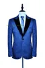 Classic Embossing Groomsmen Peak Lapel One Button (Jacket+Pants+Tie) Groom Tuxedos Groomsmen Best Man Suit Mens Wedding Suits Bridegroom