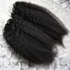 8A Brazilian coarse yaki Hair 1g Micro Double Loop Hair Extensions 200g 200s kinky straight Micro Ring hair extensions