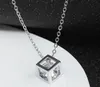 Hot style Boutique necklace three-dimensional love eight hearts eight arrows crystal zircon small square short style necklace fashion classi