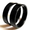 Groothandel 50 stks Unisex Black Band Rings Wide 6mm Rvs Ringen voor Mannen en Vrouwen Bruiloft Engagement Ring Friend Gift Party Gunst