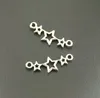 100 Stück Antik Silber Stern Verbinder Anhänger Charms für Halskette Schmuckherstellung 25x9mm