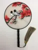 Handvat ronde vintage hand ventilator decoratie Chinese volledige handgemaakte dubbele geborduurde gepersonaliseerde moerbeiboom zijde fans voor huwelijkscadeau