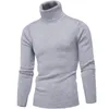 Hiver col haut épais chaud pull hommes col roulé marque hommes chandails Slim Fit pull hommes tricots mâle Double col