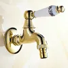 BIABCOCK Kran złoto mosiądz ściana mocowana bateria łazienka WC Narożnik MOP Małe krany Outdoor Garden Faucet 9413K