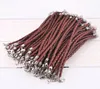 100Pcs/lot 20+5cm PU Leather Braided Charm Chain Bracelets Love For DIY Jewelry Bead lobster Clasp Link Chains